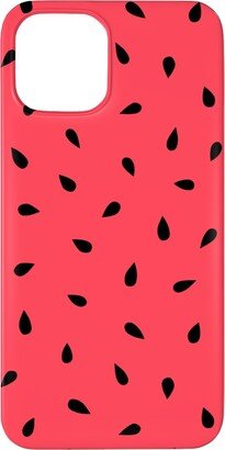 Custom Iphone Cases: Watermelon Fruit Seeds Phone Case, Silicone Liner Case, Matte, Iphone 11 Pro Max, Red