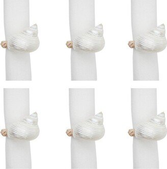 Gallerie II Turbo Shell White Napkin Ring Set of 6