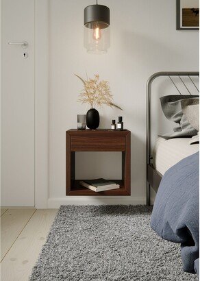 Woodek Solid Beech Floating Nightstand with a Drawer