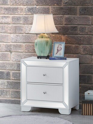 EDWINRAY Modern Glam 2 Drawer Nightstand Bedroom Bedside Table with Storage Drawers