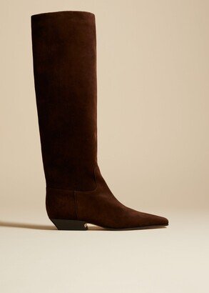 The Marfa Knee-High Boot in Coffee Suede