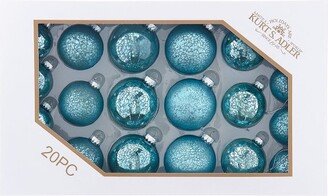 Kurt S. Adler Kurt Adler 60-80MM Glass Shiny & Matte Teal Mercury Ball Ornaments, 20-Piece Set