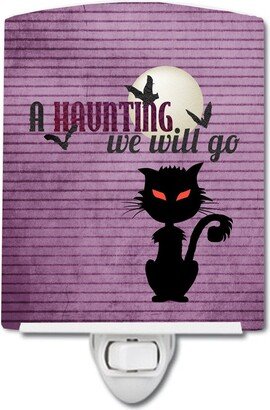 A Haunting we will go Halloween Ceramic Night Light