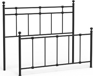 eLuxury Dexter Metal Headboard and Footboard, California King, Black