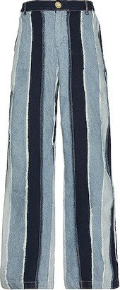 SIEDRES Straight Patchwork Jean in Blue