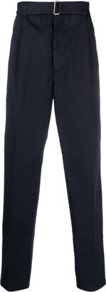 Poplin-Texture Pleated Trousers