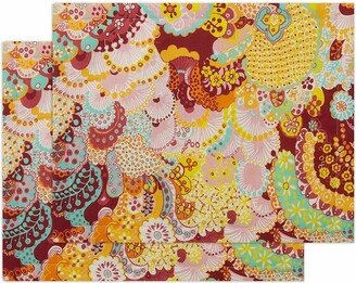 Set Of 2 Abstract-Print Table Mats