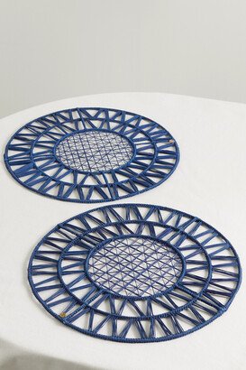 Cabana - Hicks Set Of Two Wicker Placemats - Blue