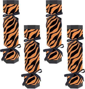 Big Dot Of Happiness Tiger Print - No Snap Jungle Party Table Favors - Diy Cracker Boxes - Set of 12