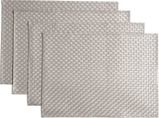 TJMAXX Set Of 4 Silver Faux Leather Placemats