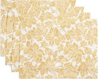 Set Of 4 Floral Placemats (38Cm X 50Cm)