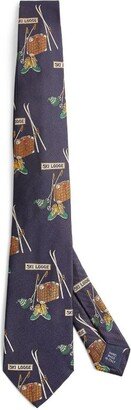 Silk Graphic Print Tie-AA