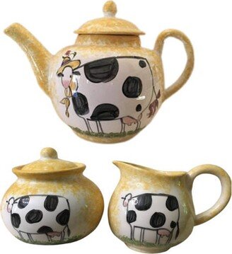 Ceramic Teapot Set - This Ceramic Teapot Set Can Be Customized With Your Choice Of Spatter, & Design On The Pieces