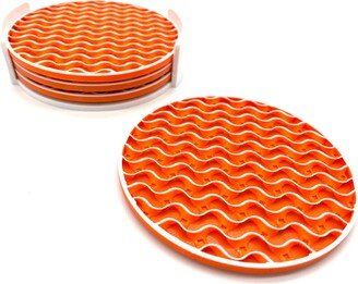 Wavy Coasters [Set Of 4] Orange