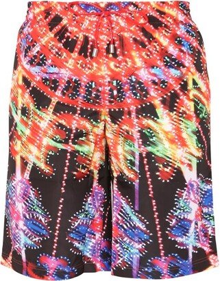 Graphic Print Drawstring Swimming Shorts