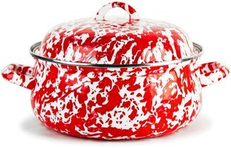 Red Swirl Enamelware Collection 4 Quart Dutch Oven