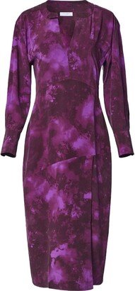 Joelle silk abstract-print midi dress