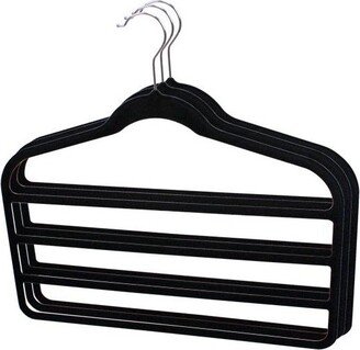 Velvet Trouser Hanger, (Pack of 3), Black