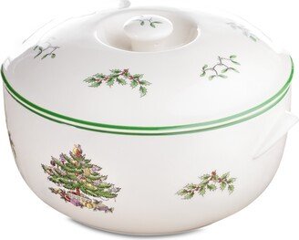 Christmas Tree Round Covered Casserole Dish