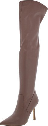 Vanquish Womens Padded Insole Stiletto Over-The-Knee Boots