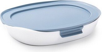 DuraLite Glass Bakeware 2.5qt Rectangle Baking Dish with Shadow Blue Lid