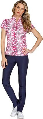 Tail Activewear Dasha 6.5 Sleeve Golf Top (Spotted Doe) Women's Clothing