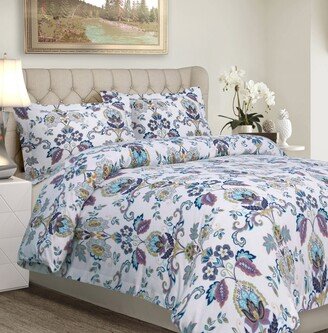 Abstract Paisley Cotton Flannel Printed Oversized Queen Duvet Set