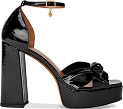 Women's Square Toe Bow Strap High Heel Platform Sandals