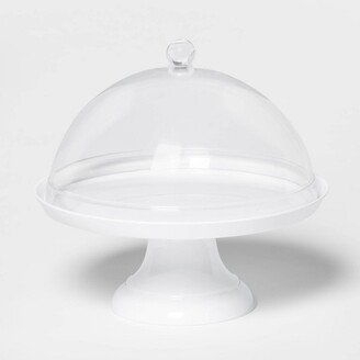 10.8 Melamine Cake Stand with Cover White