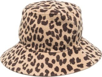 Animal-Print Wool Bucket Hat