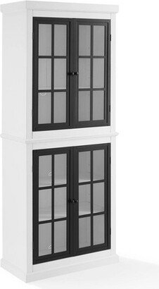 Cecily Tall Storage Pantry White/Matte Black