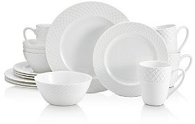 Trellis White 16-Piece Dinnerware Set