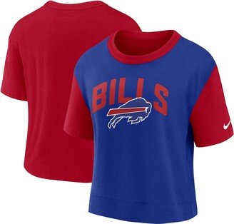 Women's Red, Royal Buffalo Bills High Hip Fashion T-shirt - Red, Royal