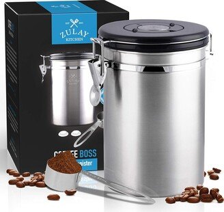 Airtight Coffee Canister - Stainless Steel Coffee Storage Canister with Scoop