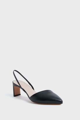 Emerson Fry Black Leather Frankie Angled Slingback