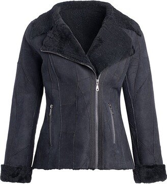 Made For Generations™ Sectional Shearling Moto Jacket-AA