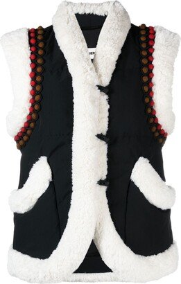 Faux-Fur Trimmed Padded Gilet