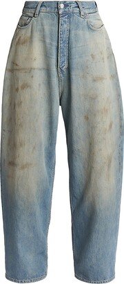 Penicillin Distressed High-Rise Loose-Leg Jeans