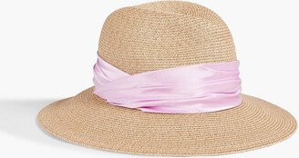 Courtney satin-trimmed woven sunhat