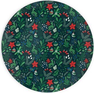 Plates: Merry Christmas Floral - Dark Plates, 10X10, Green