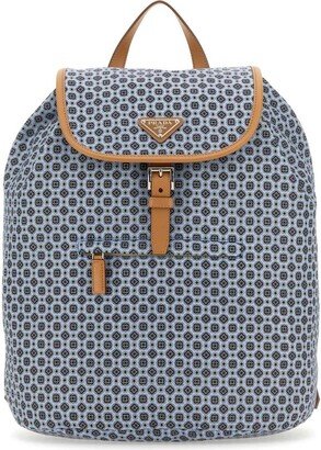 Geometric Patterned Ruched Backpack