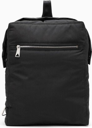 Black nylon backpack