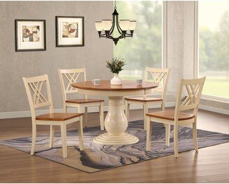 Iconic Furniture Company 45x45x63 Antiqued Caramel Biscotti Double X-Back 5-Piece Bella Dining Set