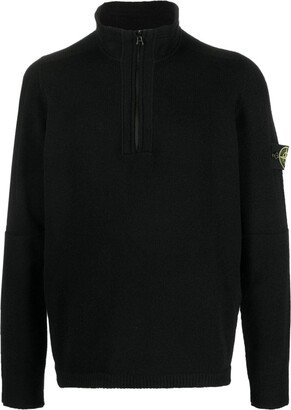 Compass-motif half-zip jumper-AA