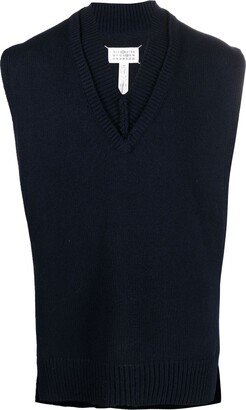 V-Neck Knitted Vest-AC