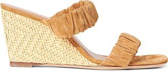 Frankie 76MM Leather Wedge Sandals