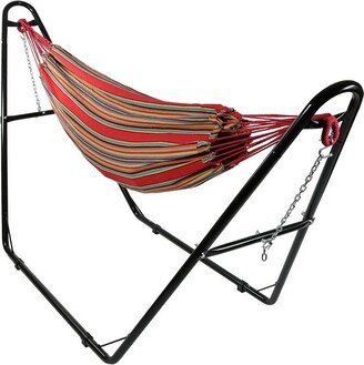 Sunnydaze Decor Sunnydaze Large Two-Person Double Brazilian Hammock with Universal Stand - 450 lb Weight Capacity - Sunset