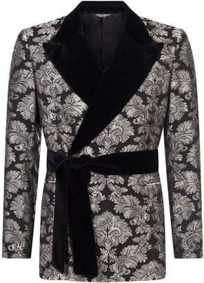 Jacquard Belted Blazer