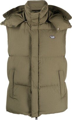 Logo-Patch Hooded Padded Gilet