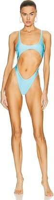 Cut Out One Piece Swimsuit in Baby Blue